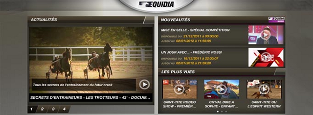 Copie d'ecran sur l'application Equidia pour Ipad