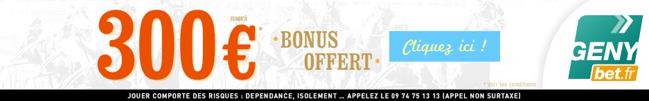 300 euros de bonus sur Genybet.fr