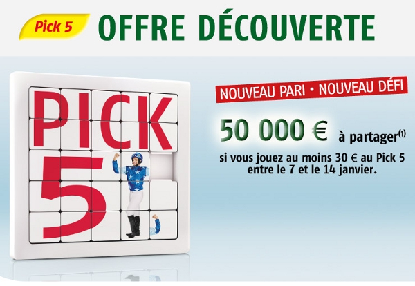 Offre PMU.fr pour le lancement du Pick 5