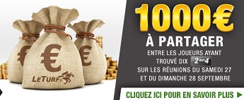1.000 euros sur Leturf.fr