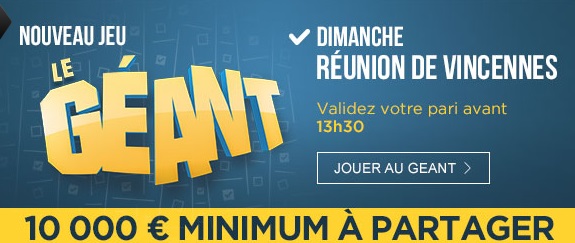 Geant sur LeTurf.fr : 10.000 euros minimum à partager.