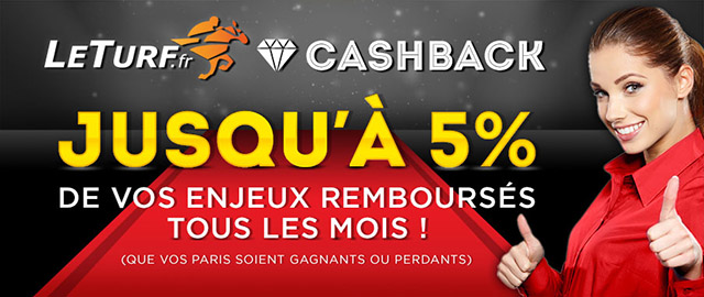 image Cashback LETURF : 5% de vos mises remboursées !