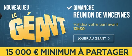 Geant sur LeTurf.fr : 15.000 euros minimum à partager.