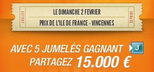 15.000 euros à gagner sur Zeturf