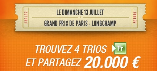 Grand Prix de Paris : 20.000 euros à gagner sur Zeturf