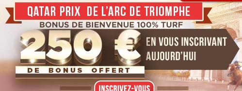 250 euros de bonus sur Zeturf à l'occasion de l'Arc !