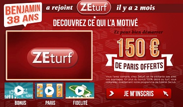 150 euros de bonus sur Zeturf.fr