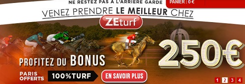 Bonus de 250 euros sur ZEturf.fr.
