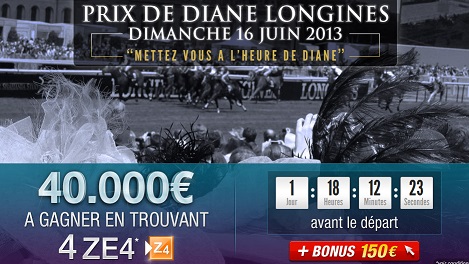 40.000 euros en jeu sur Zeturf.fr pour le Prix de Diane !