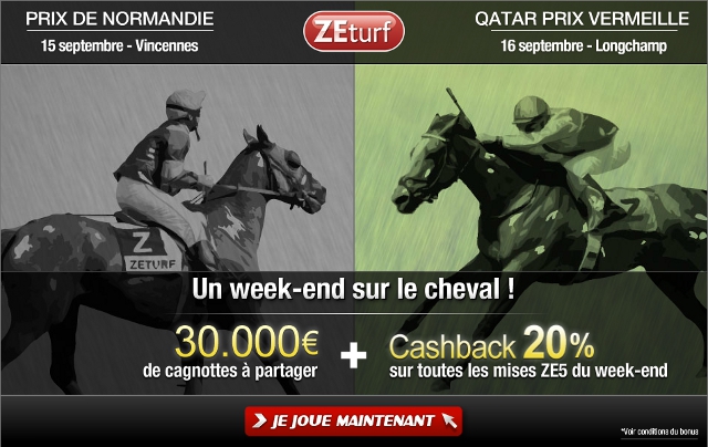 image ZEturf - Cagnottes de 30 000 â‚¬ et Cashback de 20%